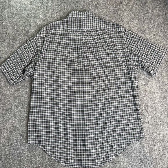 Ralph Lauren Shirt Mens Large Short Sleeve Button Front Green Plaid Cotton - Picture 2 of 6